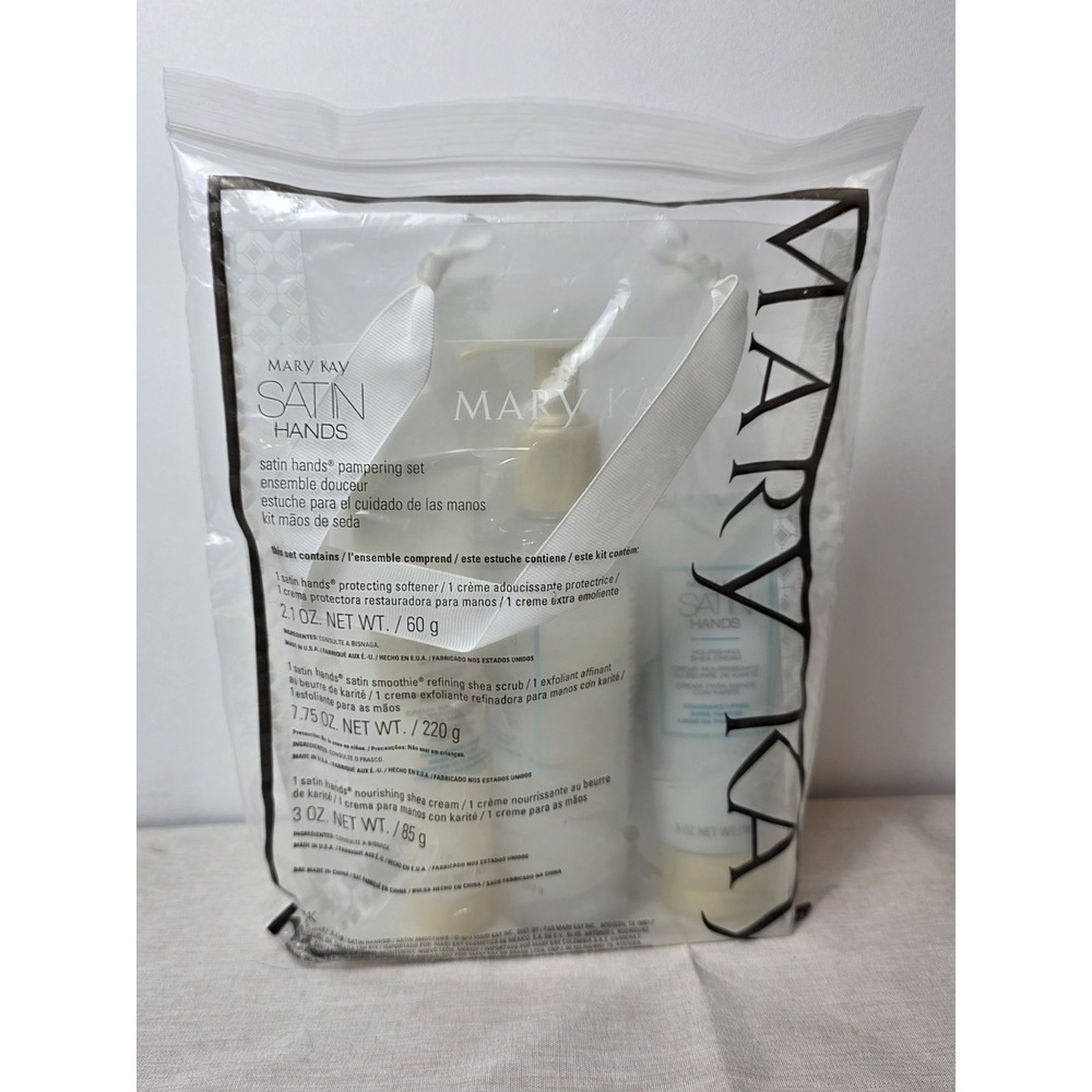Mary Kay Satin Hands Pampering Set Fragrance Free - New - Full Size